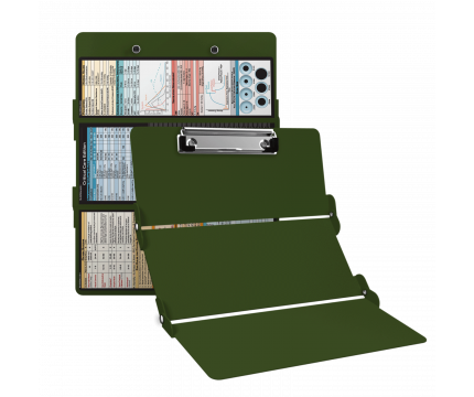 WhiteCoat Clipboard® Trifold - Army Green Critical Care Edition
